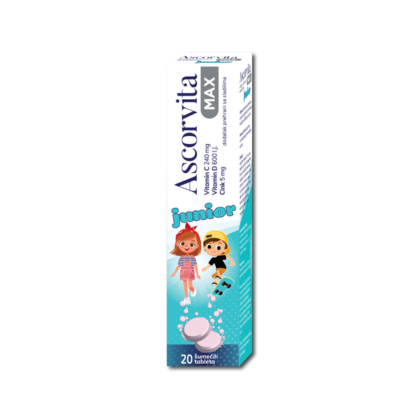 Ascorvita Max Junior 20 šumećih tableta