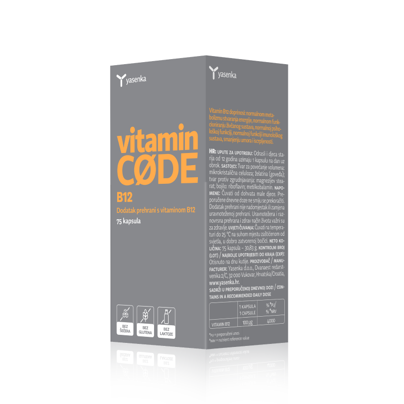 Yasenka Vitamin CODE B12 75 kapsula