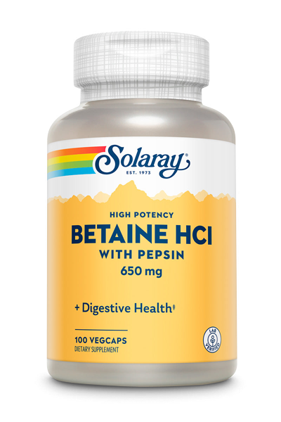 Solaray Betaine HCl + Pepsin 100 kapsula