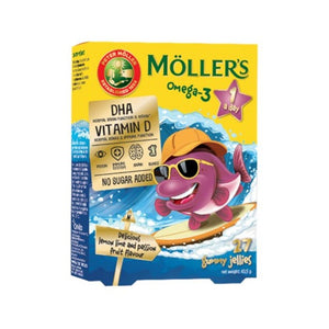 Mollers Omega-3 Jelly Fish s okusom marakuje i limete 27 komada, dodatak prehrani
