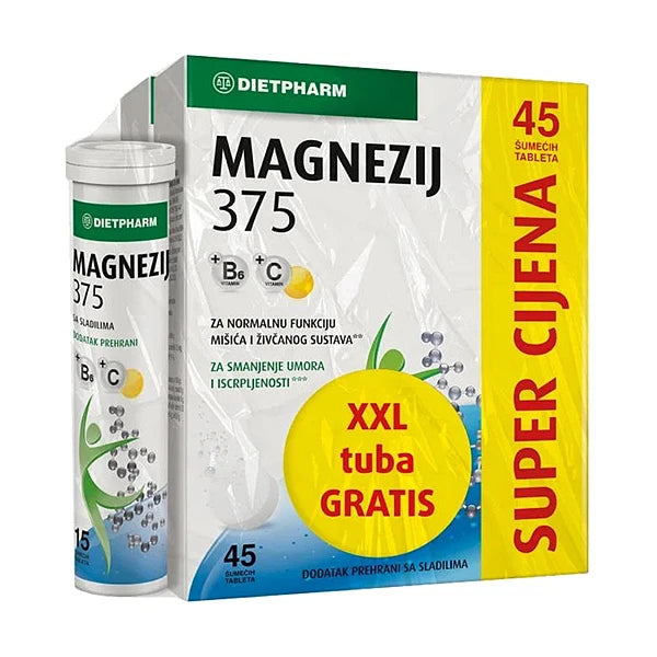 Dietpharm Magnezij 375 105 šumećih tableta, dodatak prehrani