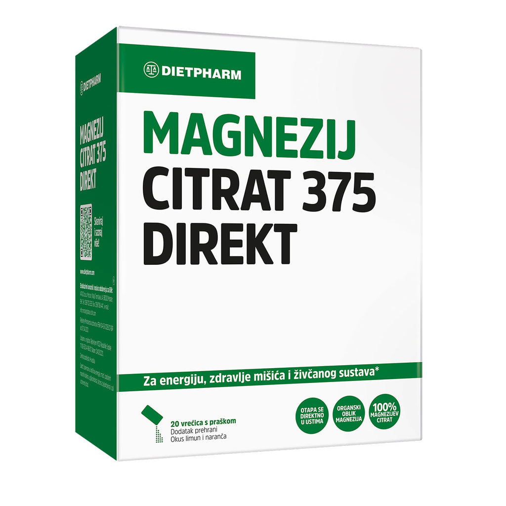 Dietpharm Magnezij Citrat 375 Direkt 20 vrećica