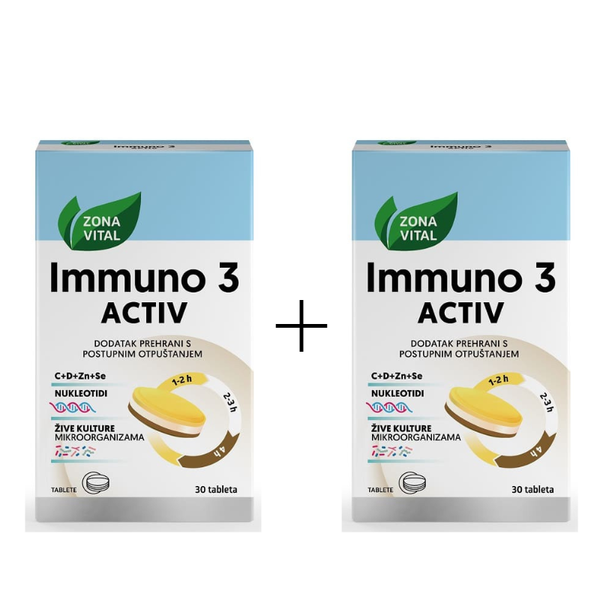 Zona Vital Immuno 3 ACTIV 30 tableta 1+1 GRATIS, dodatak prehrani