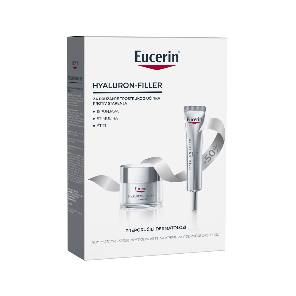 Eucerin Hyaluron-Filler 3x EFFECT PAKET dnevna krema SPF30 + krema za područje oko očiju