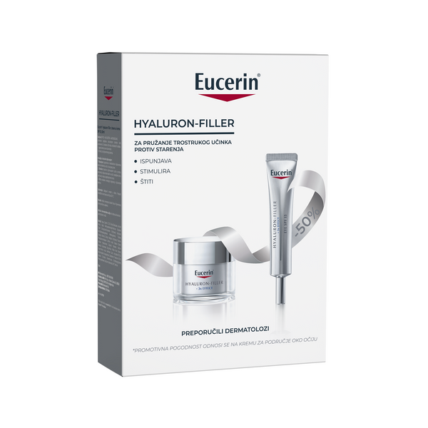 Eucerin Hyaluron-Filler 3x EFFECT PAKET dnevna krema SPF30 + krema za područje oko očiju