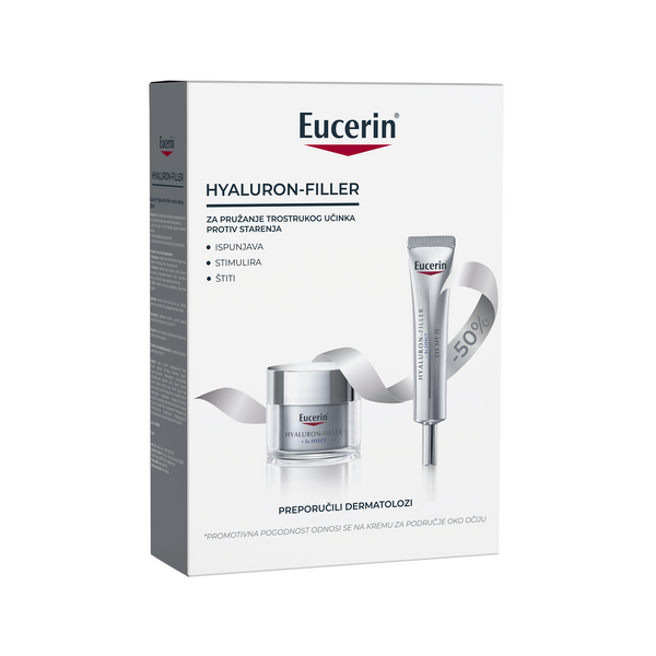 Eucerin Hyaluron-Filler 3x EFFECT PAKET noćna krema + krema za područje oko očiju