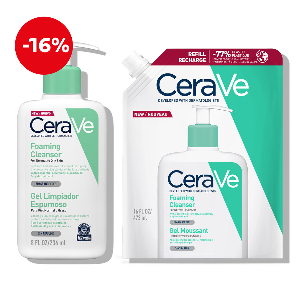 CeraVe Pjenušava emulzija + eko pakiranje za čišćenje za normalne do mješovite kože