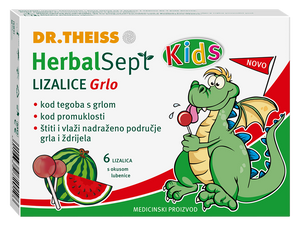 Dr. Theiss HerbalSept Kids Lizalice za grlo - lubenica 6 komada