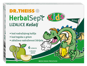 Dr. Theiss Herbalsept Kids Lizalice protiv kašlja - jabuka 6 komada
