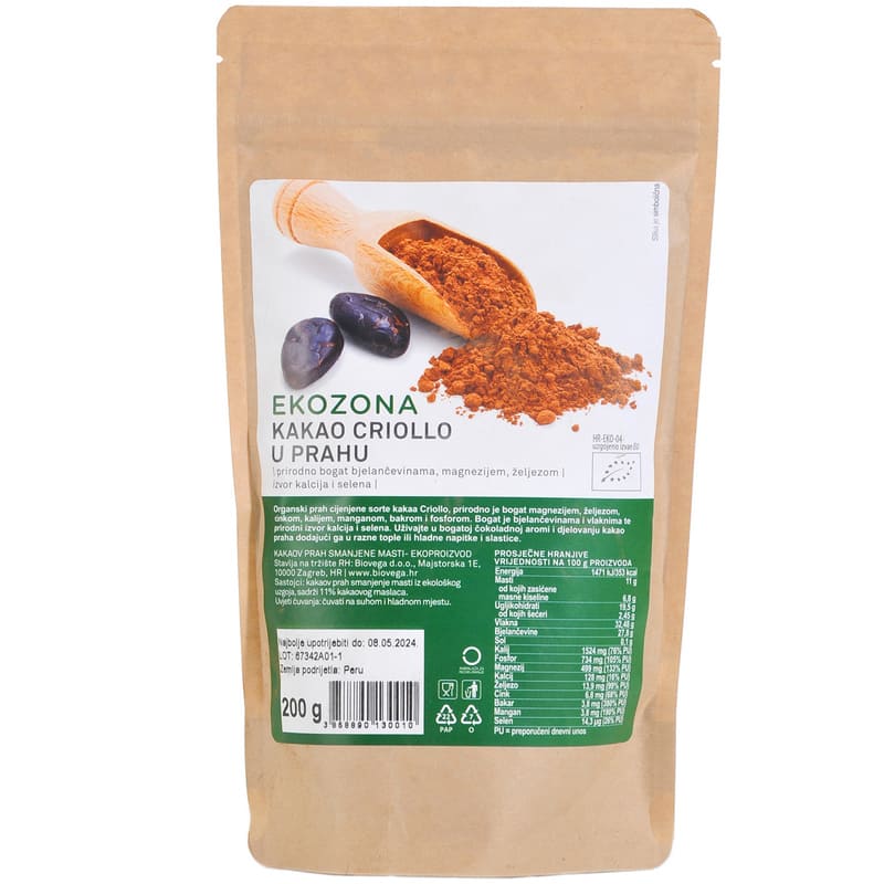 Ekozona Kakao u prahu Criollo 200g