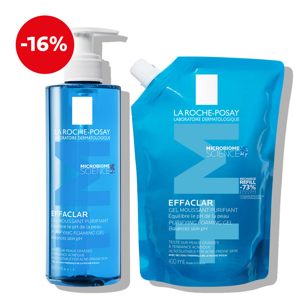 La Roche-Posay EFFACLAR pjenušavi gel + eko punjenje za kožu sklonu aknama i nepravilnostima (čišćenje + punjenje)