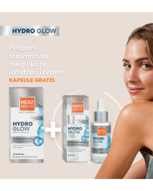 Merz Spezial Hydro Glow Serum Intense 30 ml + POKLON Merz Special Hydro Glow Beauty 30 kapsula, dodatak prehrani