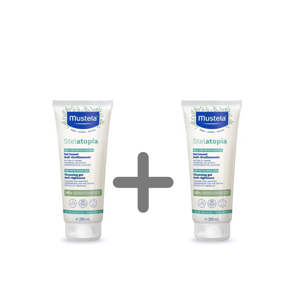 Mustela Stelatopia gel za tuširanje 200 ml 1+1 GRATIS