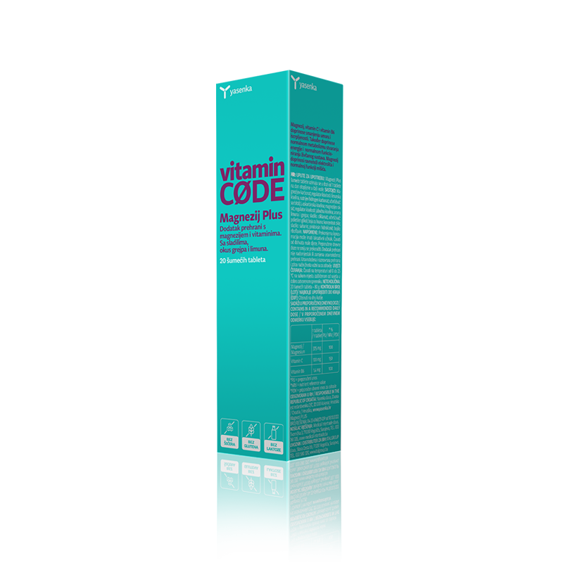 Yasenka Vitamin CODE Magnezij Plus 20 šumećih tableta