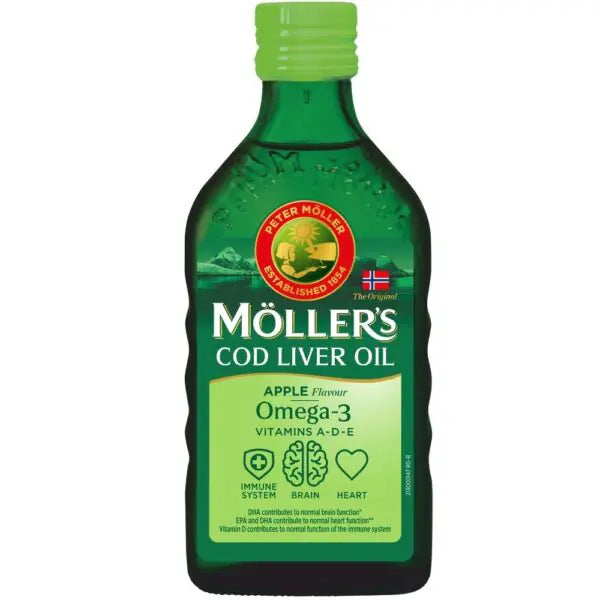 Mollers Omega 3 ulje- Jabuka, 250ml, dodatak prehrani
