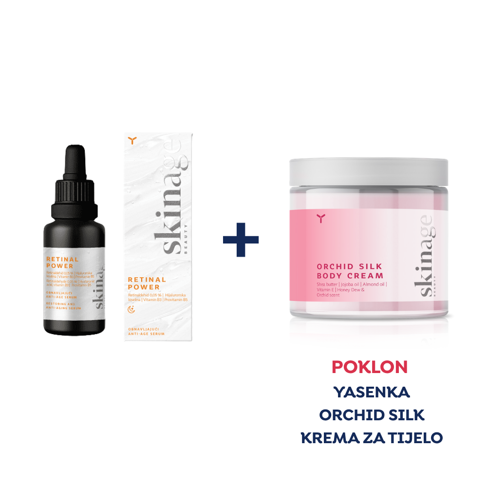 Yasenka Skinage Beauty Retinal Power 30 ml POKLON Orchid Silk krema za tijelo 400g