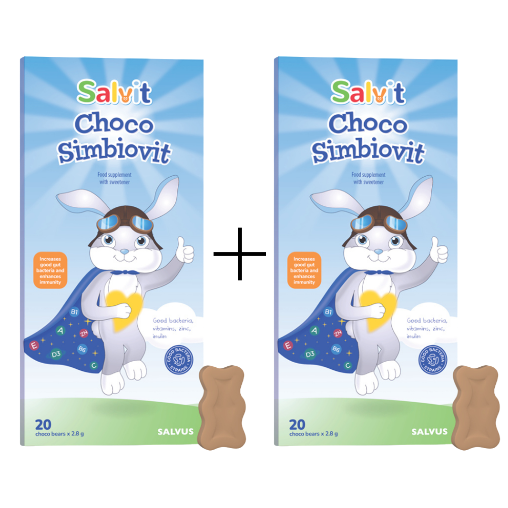 Salvit Choco Simbiovit 20 medvjedića 1+1 GRATIS, dodatak prehrani (ROK:31.01.2027.)