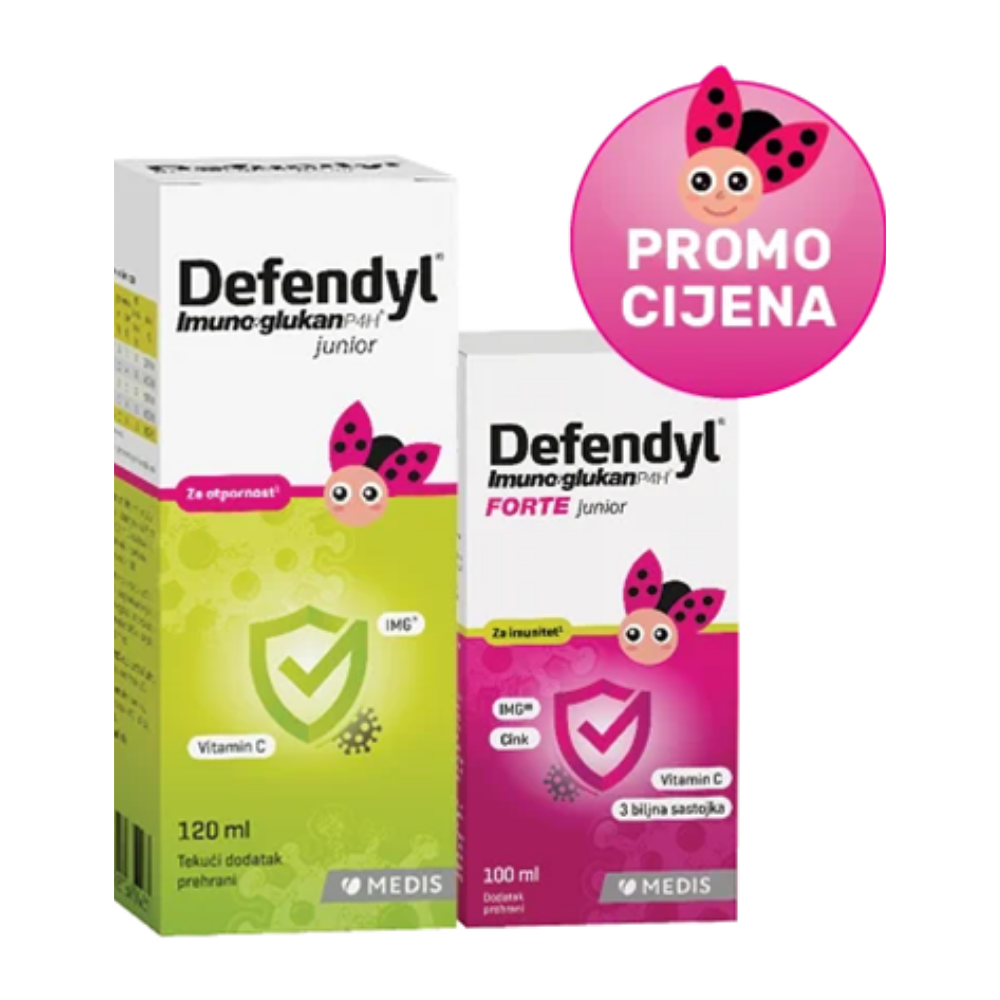 Defendyl Imunoglukan PH4 junior 120 ml + forte 100 ml, dodatak prehrani