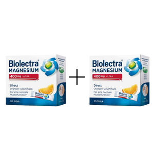 Biolectra Magnezij 400 mg Ultra Direkt-okus naranče 20 vrećica 1+1 GRATIS, dodatak prehrani