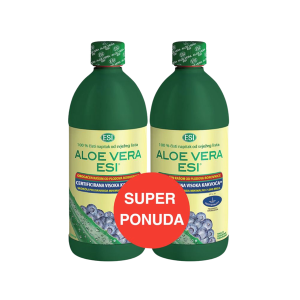 Esi Aloe Vera Sok sa medom i borovnicom, 2x1000 ml, dodatak prehrani
