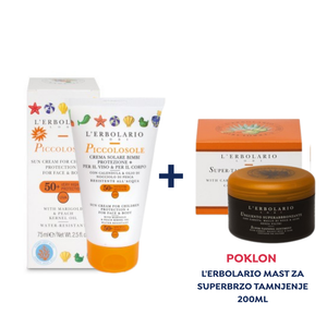 L'Erbolario Sun Dječja krema SPF50+ 75 ml POKLON L'erbolario mast za superbrzo tamnjenje 200ml