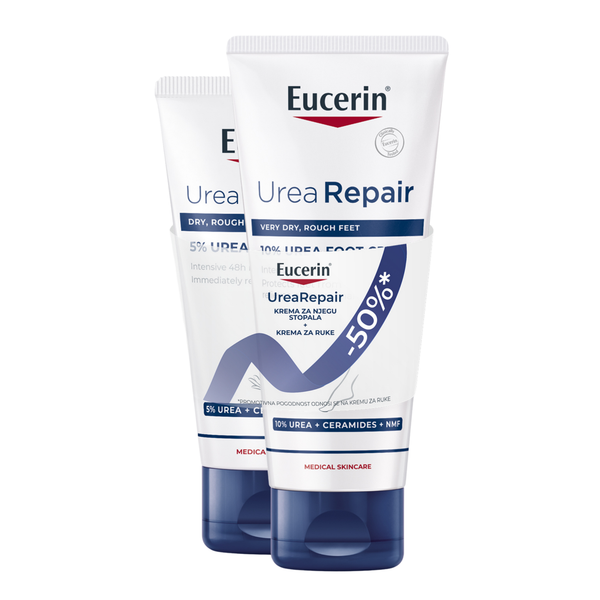 Eucerin Urea Repair Plus krema za njegu stopala sa 10% ureje + krema za ruke PROMO
