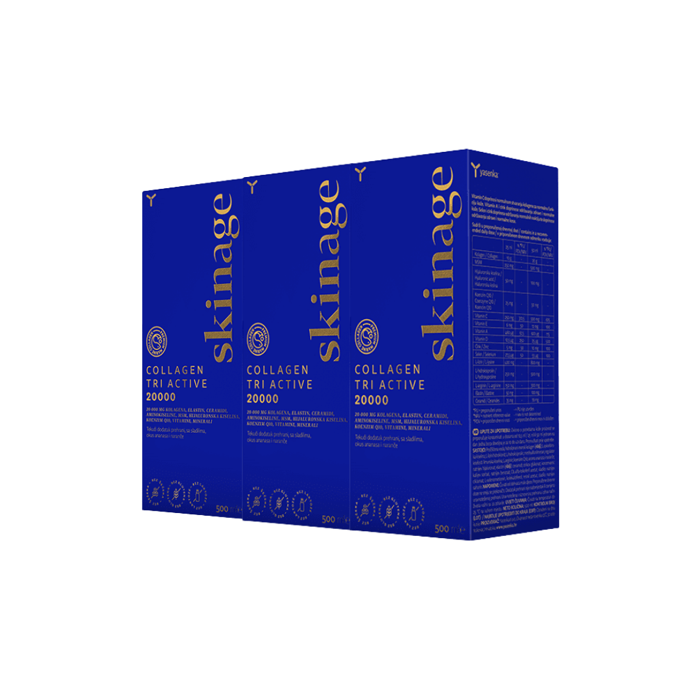 Yasenka Skinage Collagen TRI ACTIVE 20.000 500 ml 2+1 GRATIS, dodatak prehrani