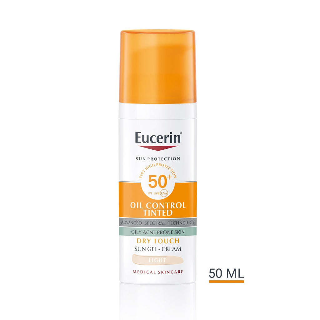 Eucerin Oil Control gel krema za zaštitu kože lica od sunca, svijetla nijansa SPF50+ 50 ml