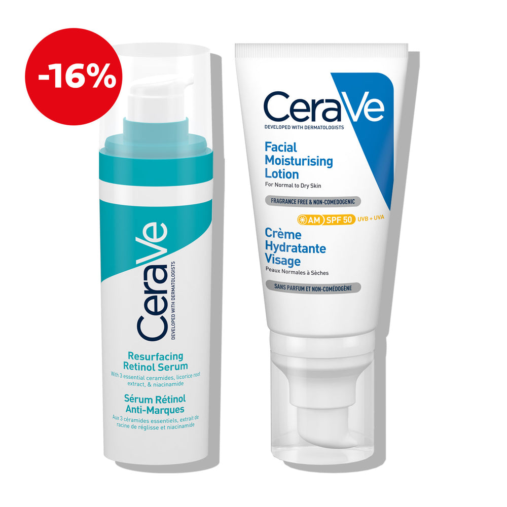 CeraVe Protokol za njegu lica s retinolom za ujednačen izgled kože (njega i zaštita od sunca)
