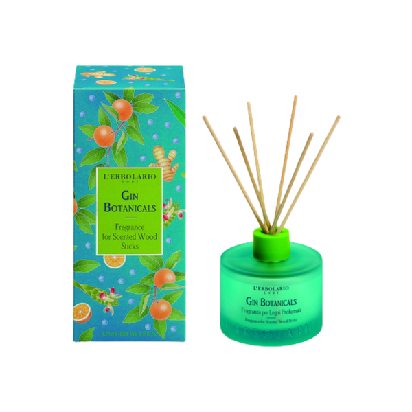 L'Erbolario Gin Botanicals miris za prostor s drvenim štapićima 125 ml