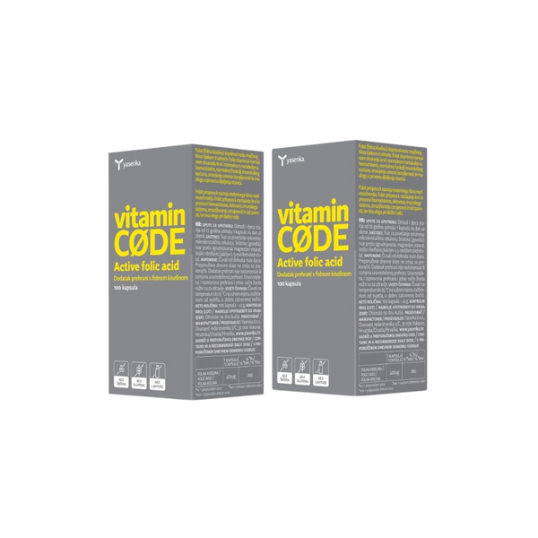 Yasenka Vitamin CODE Active folic acid 100 kapsula 1+1 GRATIS