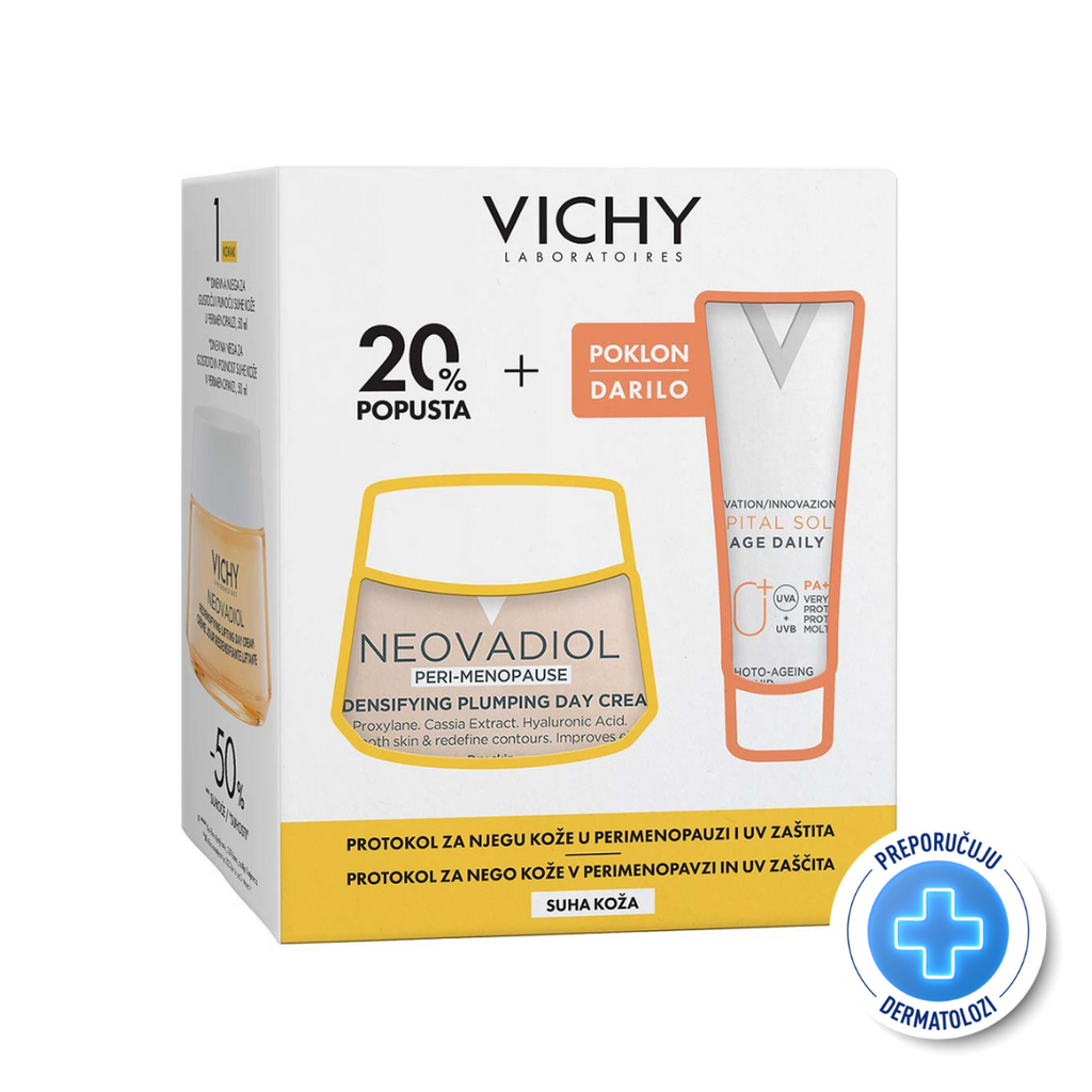 Vichy Protokol za njegu suhe kože i UV zaštitu u perimenopauzi