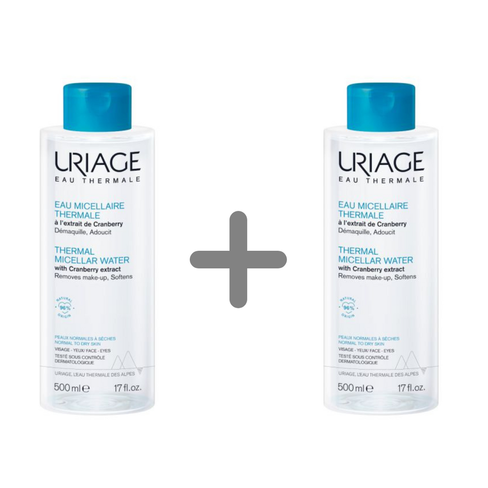 Uriage Micelarna voda za čišćenje normalne do suhe kože 500 ml 1+1 GRATIS