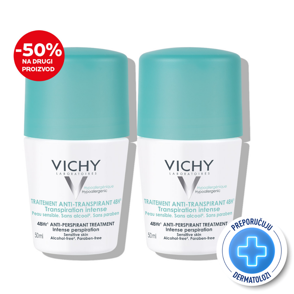 Vichy Deo-Duo paket: Roll-on dezodorans protiv prekomjernog znojenja do 48h