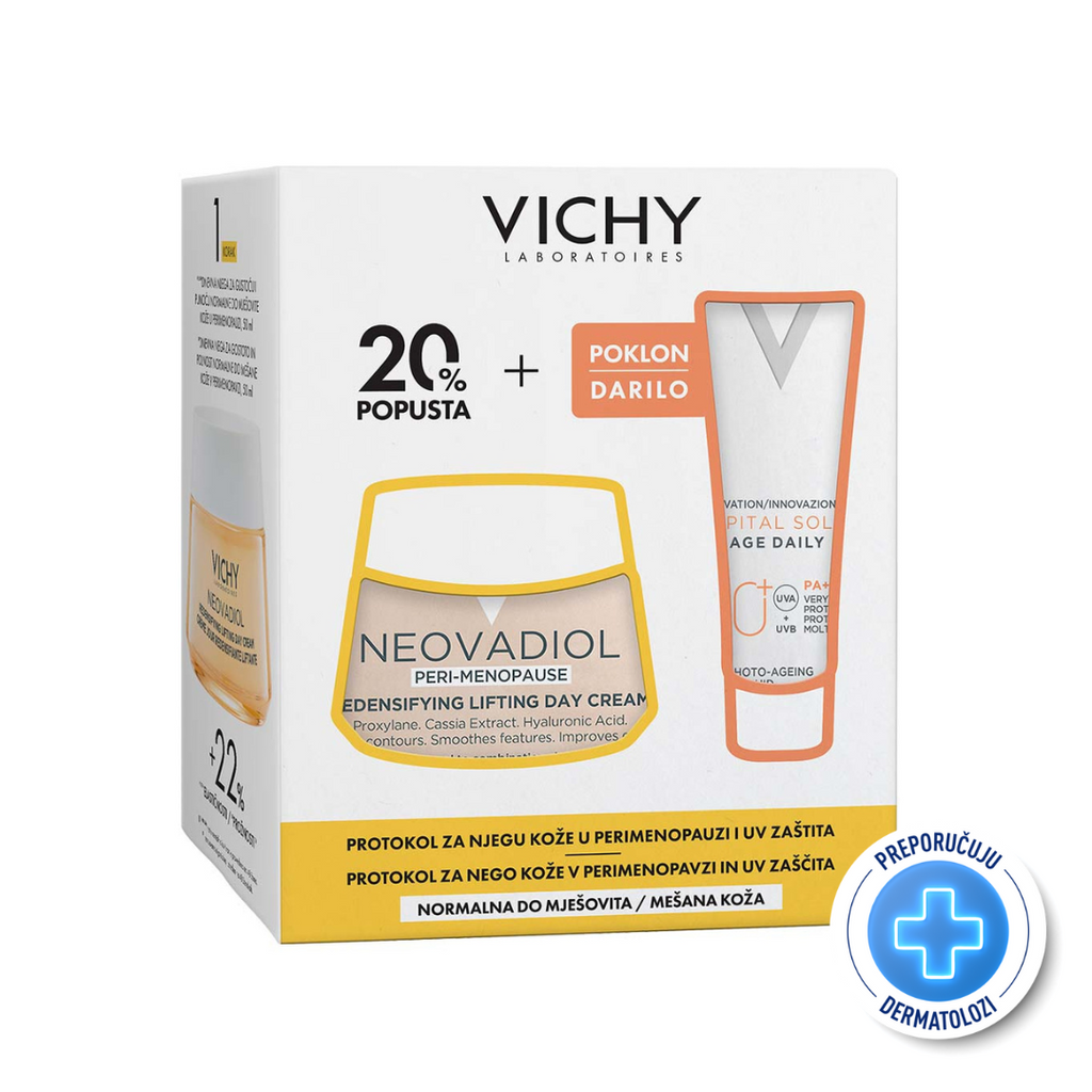 Vichy Protokol za njegu normalne do mješovite kože i UV zaštitu u perimenopauzi