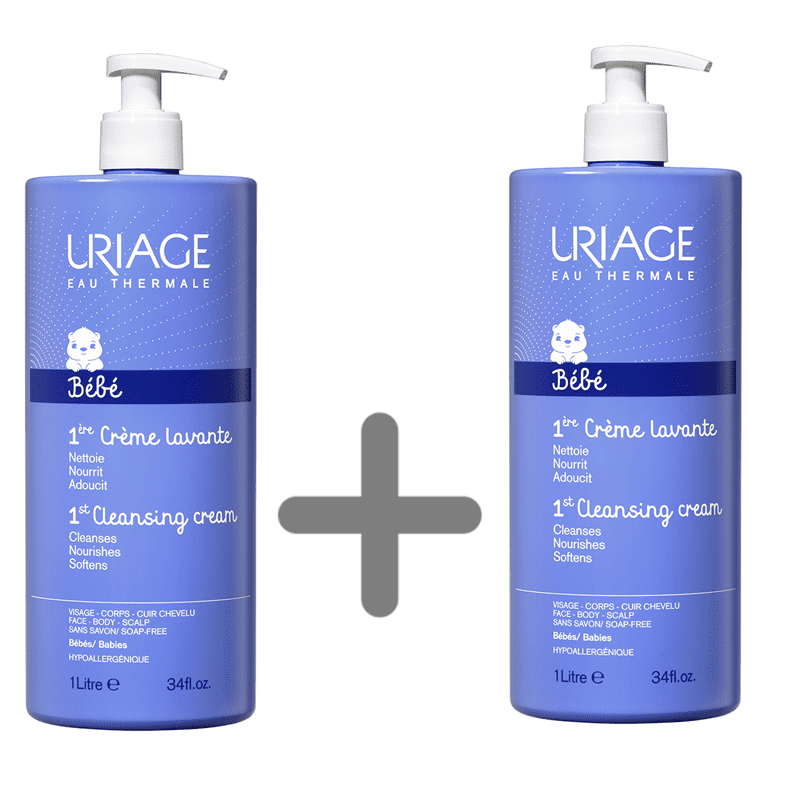 Uriage 1er Bebe CREME LAVANTE pjenušava emulzija za pranje 1000 ml 1+1 GRATIS