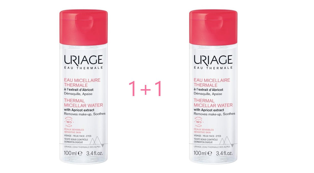 Uriage Termalna micelarna voda za osjetljivu kožu s ekstraktom marelice 100 ml 1+1 GRATIS