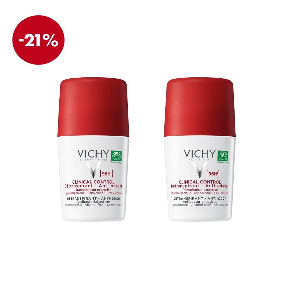 Vichy Deo-Duo paket: Roll-on CLINICAL CONTROL dezodorans, za kontrolu prekomjernog znojenja do 96h