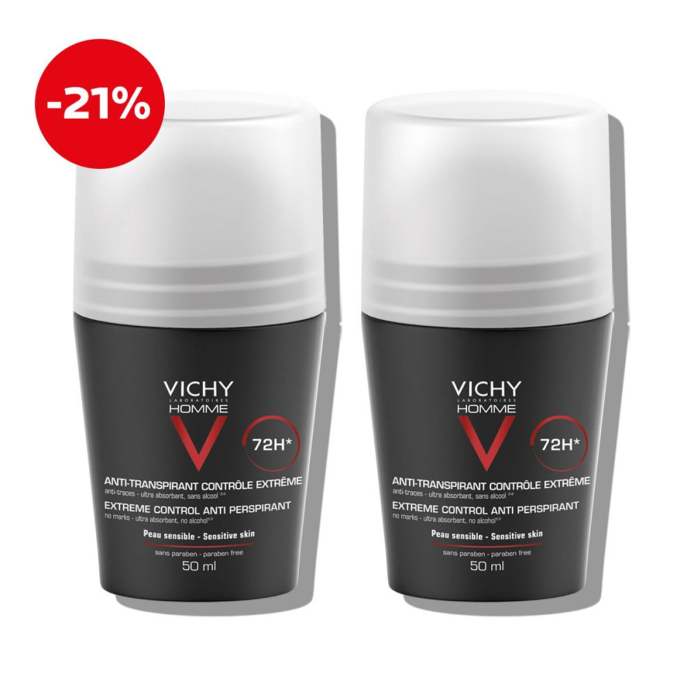 Vichy Homme Deo-Duo paket: Antiperspirant roll-on za zaštitu od znojenja do 72h