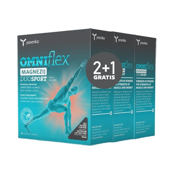 Yasenka Omniflex Magnezij DUO Sport 20 vrećica 2+1 GRATIS
