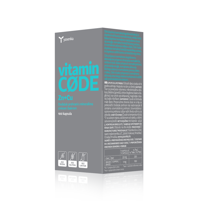 Yasenka Vitamin CODE Cink i Bakar 100 kapsula