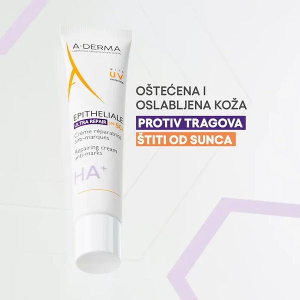 A-Derma Epitheliale ULTRA REPAIR SPF50+ obnavljajuća krema protiv tragova 40 ml