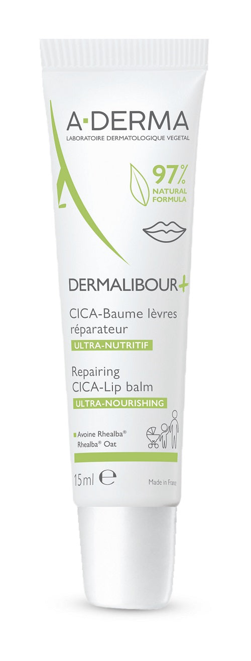 A-Derma Dermalibour+ obnavljajući CICA-balzam za usne 15 ml