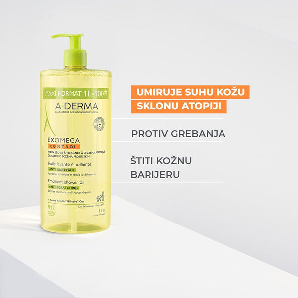 A-Derma Exomega Control emolijentno ulje za tuširanje 1 L