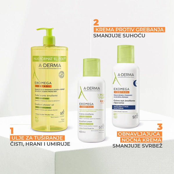 A-Derma Exomega Control emolijentno ulje za tuširanje 1 L