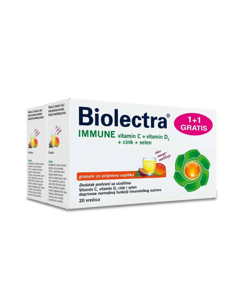 BIOLECTRA® IMMUNE ŠUMEĆE GRANULE A20 1+1 GRATIS