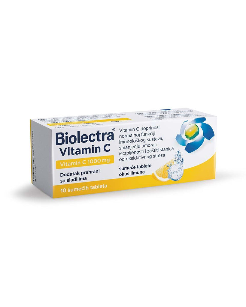 Biolectra Vitamin C 1000 mg šumeće tablete 10 kom-okus limun