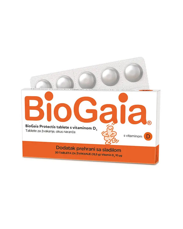Biogaia tablete za žvakanje jagoda 30 komada, dodatak prehrani