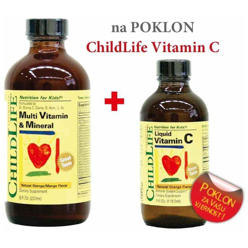 ChildLife Multi Vitamin & Mineral formula 237 ml + Vitamin C GRATIS