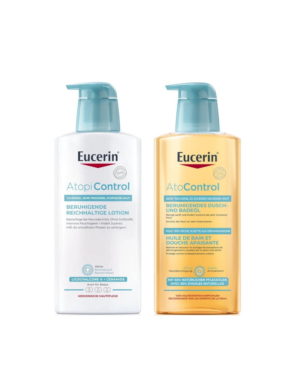 Eucerin AtopiControl umirujući losion za tijelo+ulje za tuširanje PROMO